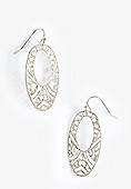Silver Filigree Oval Drop Earrings | Maurices