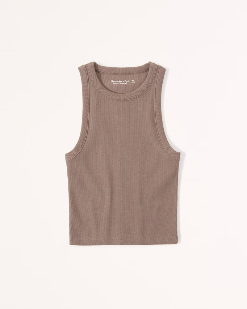 Essential Rib High-Neck Tank | Abercrombie & Fitch (US)