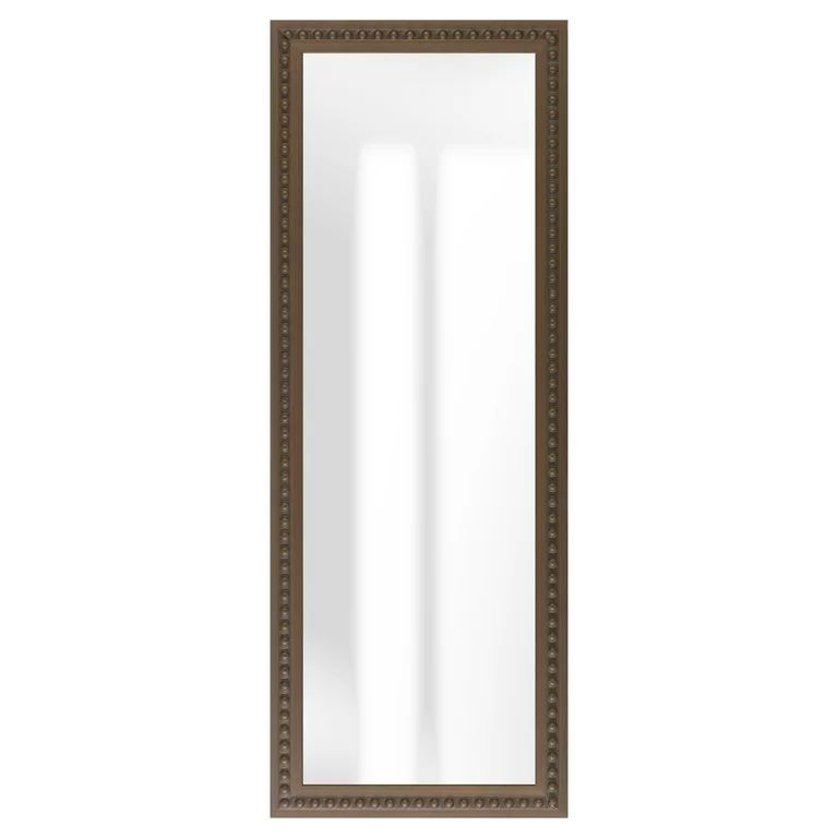 My Texas House 18" x 48" Modern Farmhouse Gray Wash Beaded Full Length Leaner Mirror - Walmart.co... | Walmart (US)