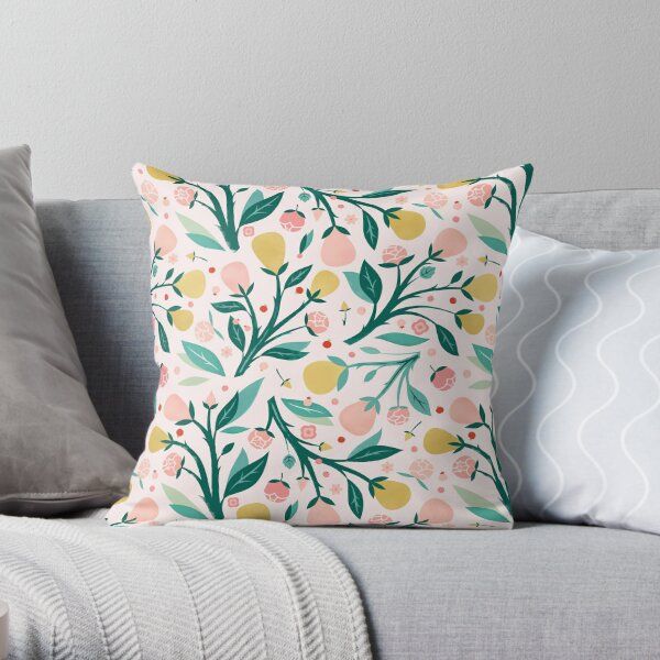 Pear Tree Throw Pillow by Carly Watts | Redbubble (US)