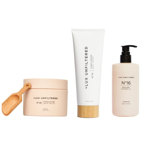 + Lux Unfiltered Supreme Shower Kit with N°14 Conditioning Body Cream in Santal, N°16 Opulent Shower Oil in Tuberose, and N°28 Exfoliating Body Polish in Santal | Amazon (US)
