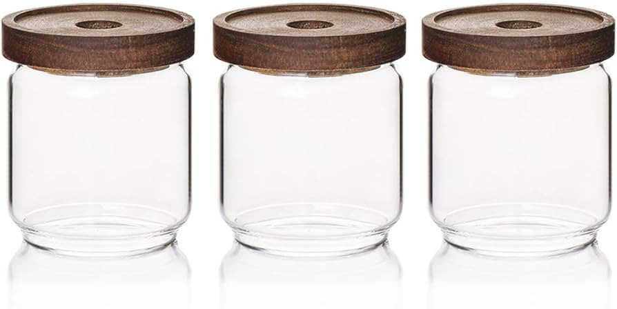 Sweejar 16 OZ Glass Food Storage Jar with Lid(set of 3),Airtight Canisters for Bathroom,Kitchen C... | Amazon (US)