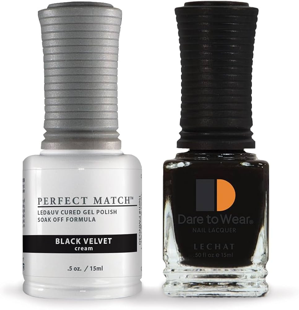 LeChat - Perfect Match Gel Polish - Black Velvet -Black with Cream Finish - (0.5 Ounce) - Easy Ap... | Amazon (US)