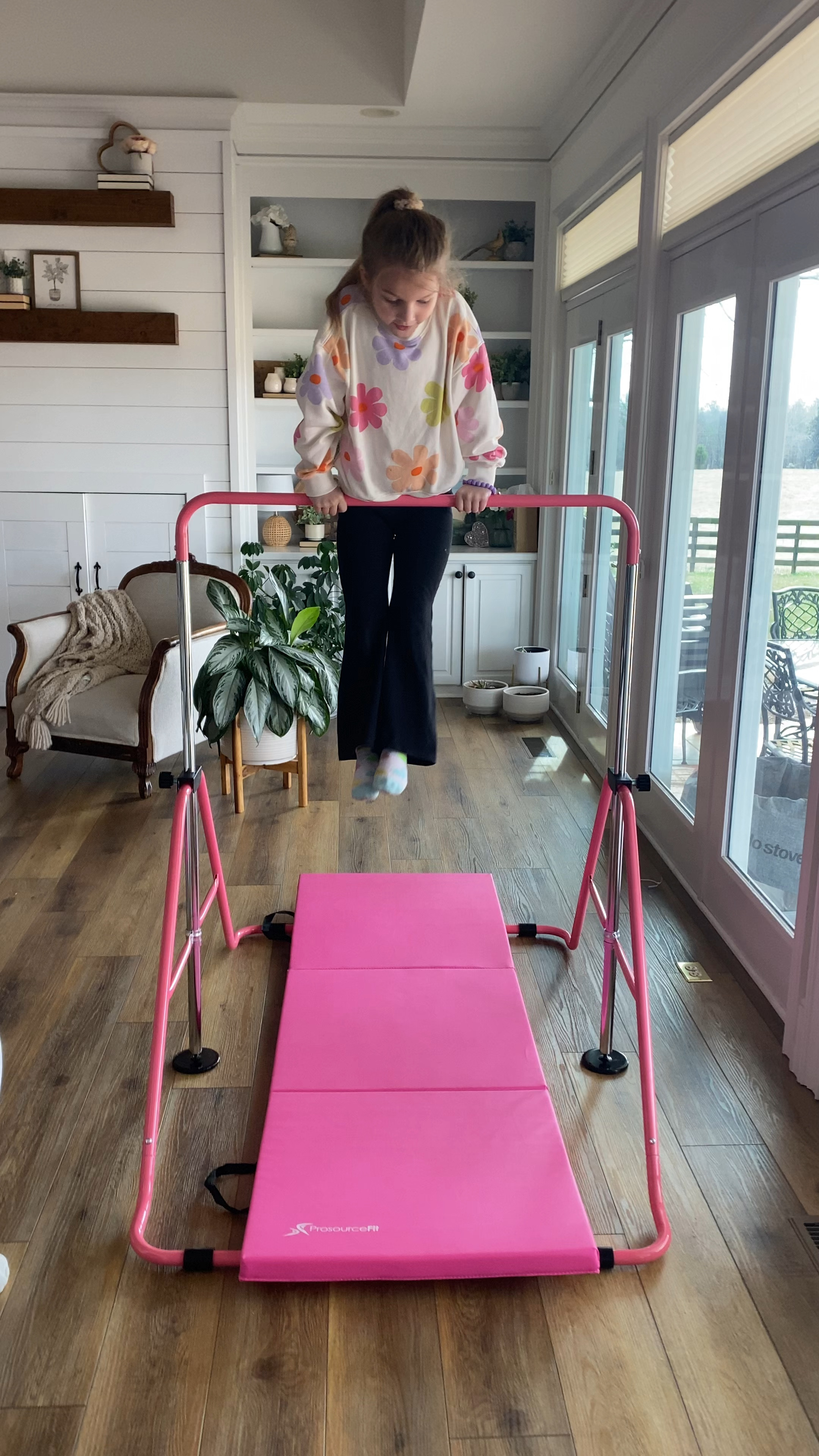 Keep them happy and busy. If you don’t have a gymnastics bar for your kiddos or grands, here’s your sign. 
I will say, she is 7 and can easily reach the bar. There are some rings included as well. 

#LTKkids #LTKfindsunder100 #LTKVideo