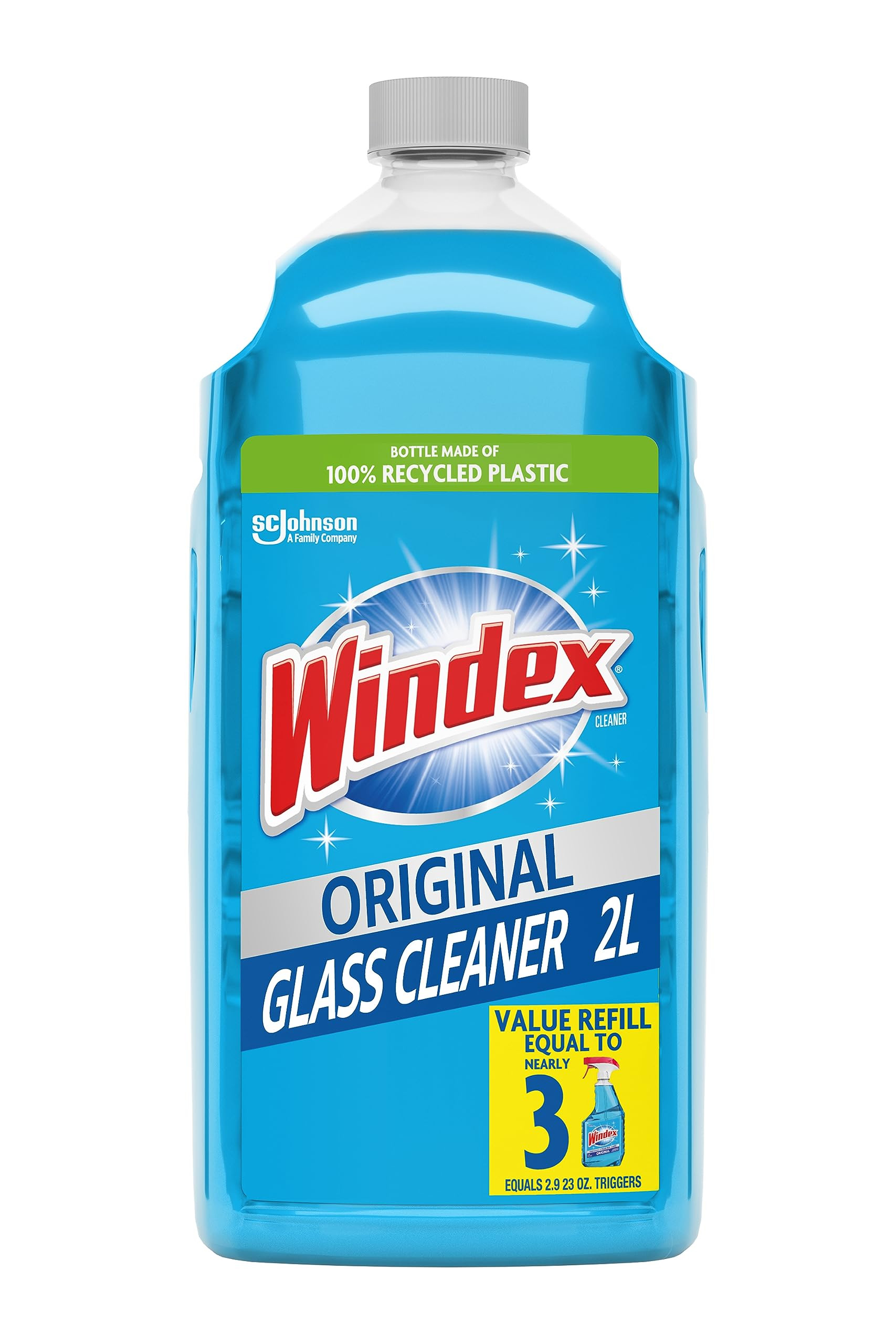 Windex Refill Glass and Window Cleaner Bottle, Bottle Made from 100% Recycled Plastic, Surface Cl... | Amazon (US)