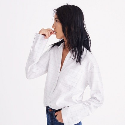 Flannel Oversized Ex-Boyfriend Shirt in Windowpane | Madewell