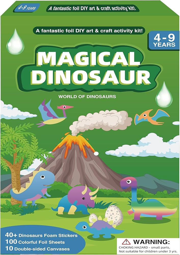 Ezelisy Art & Craft Activity Kit for Kids - Foil Craft Fun Dinosaurs for Boys and Girls Ages 4 to... | Amazon (US)