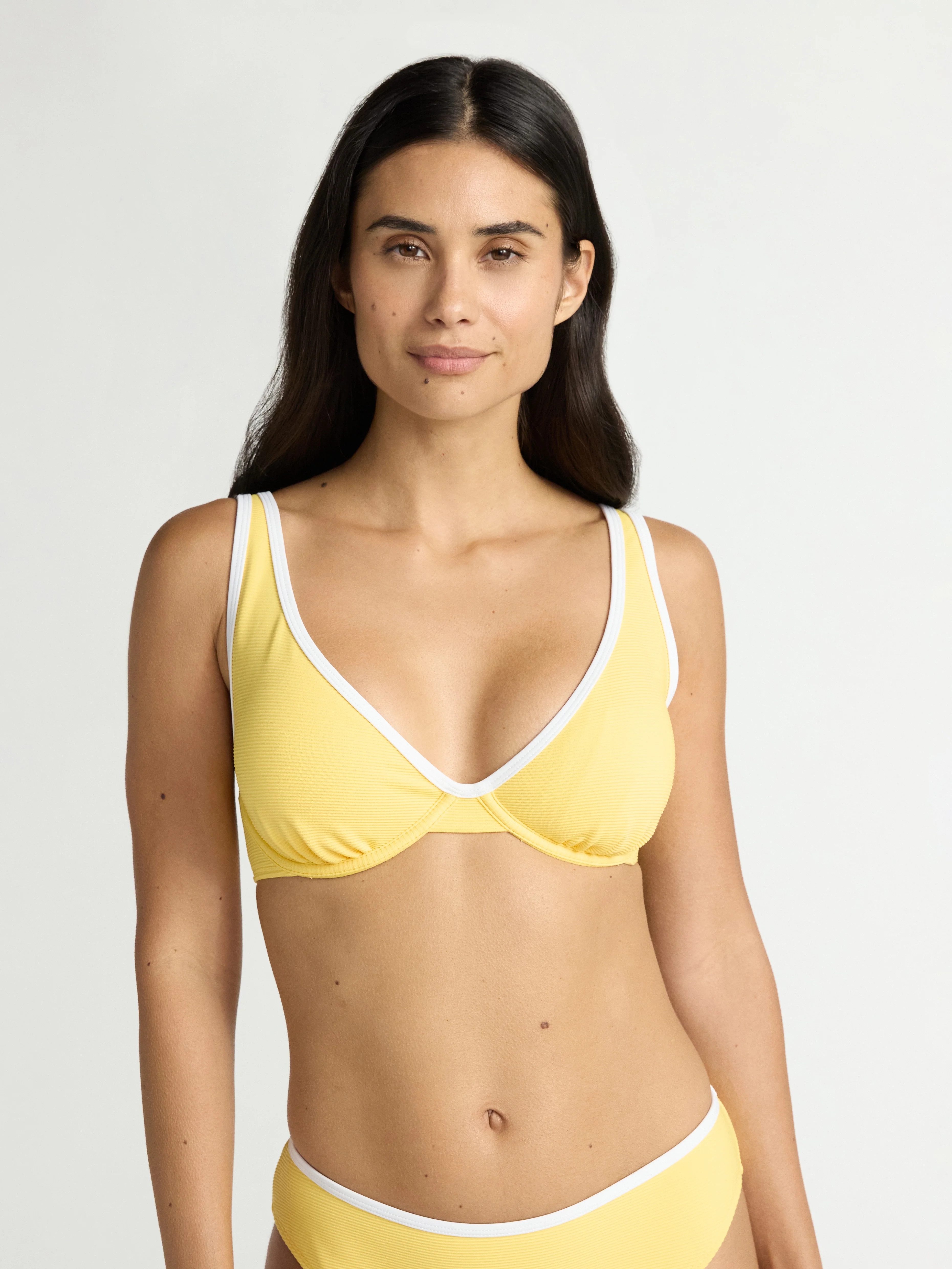 Time and Tru Women's and Women's Plus Ribbed Underwire Bikini Top, Sizes XS-3X | Walmart (US)