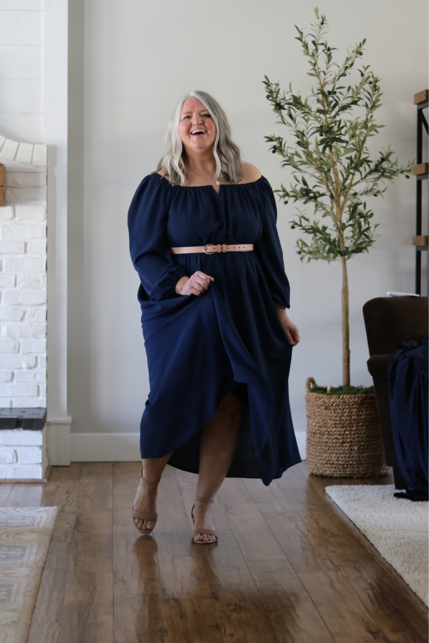 Plus-size navy dress, perfect for a plus-size wedding guest look. Wearing -XL Plus. 

Measurements:
5’5” || Bust 46” || Waist 40” || Hip 53” 

#LTKPlusSize #LTKFindsUnder50 #LTKOver40
