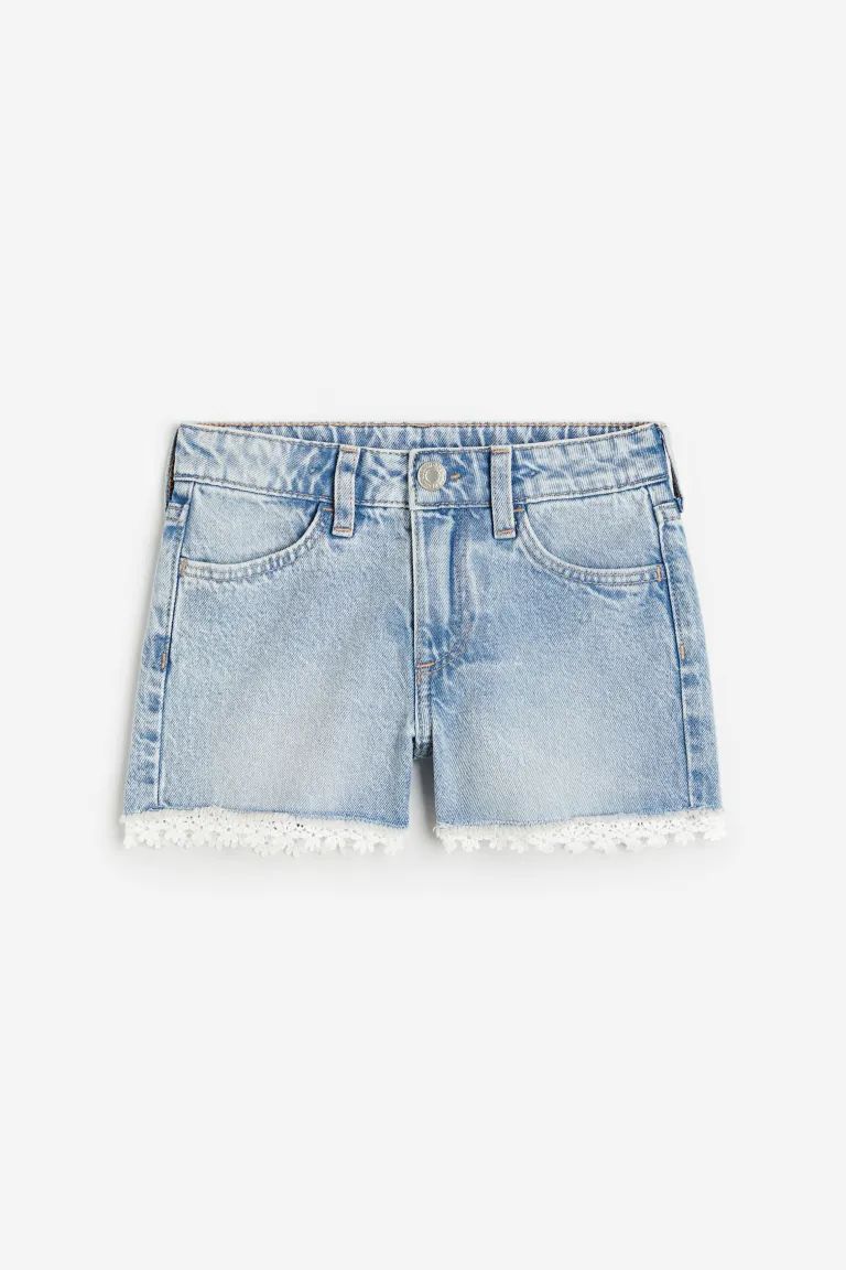Lace-trimmed Denim Shorts | H&M (US + CA)