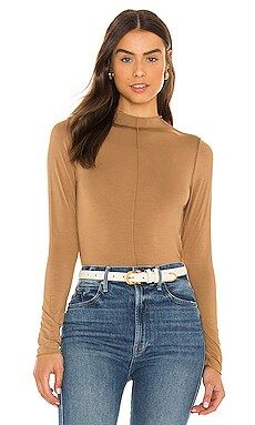 PISTOLA Marie Long Sleeve Merrowedge Mock Neck Top in Acorn from Revolve.com | Revolve Clothing (Global)