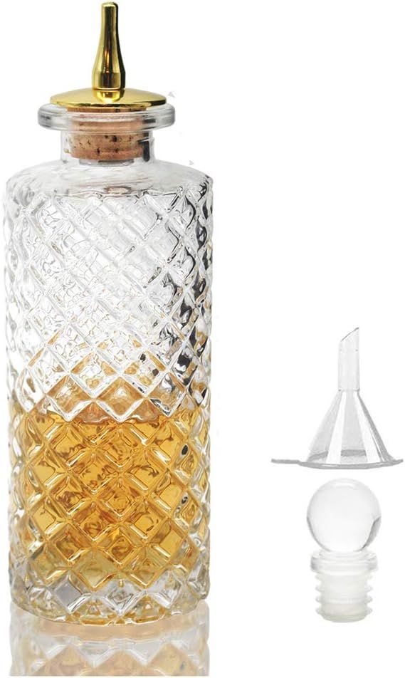 Suprobarware Bitters Bottle - Diamond Bitter Bottle for Cocktail, 5.8oz / 170ml, Glass Dashes Bot... | Amazon (US)