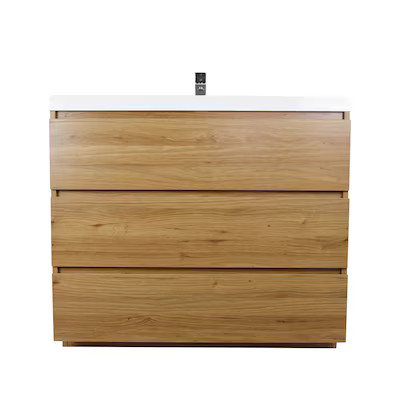 Moreno Bath  Moreno Angeles 42-in Natural Oak Single Sink Bathroom Vanity with Pure White Acryli... | Lowe's