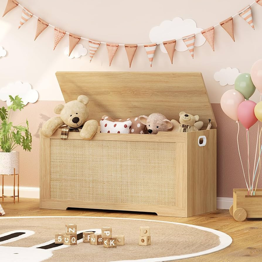 usikey 39.4” Storage Chest, Toy Box with 2 Safety Hinges, Toy Chest for Bedroom, Storage Bench ... | Amazon (US)