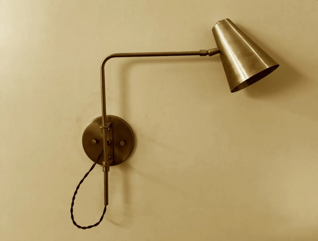Refined Minimalism: Handcrafted Artisanal Brass Wall Sconce With Sleek Arm Design - Etsy Canada | Etsy (US)
