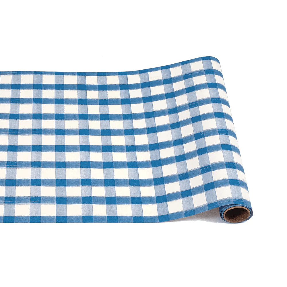 Blue Painted Check Paper Runner | Shop Sweet Lulu