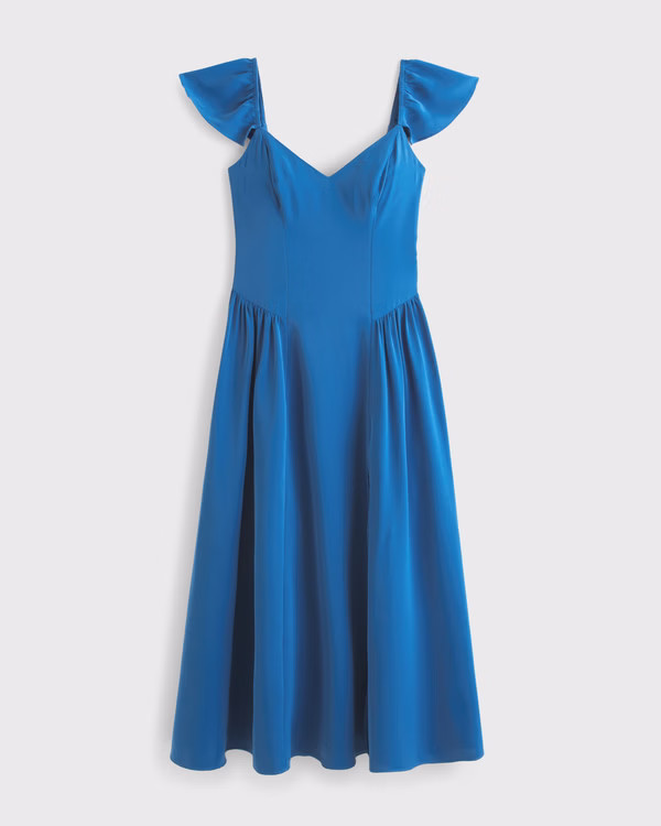 Women's Flutter Sleeve Midi Dress | Women's Dresses & Jumpsuits | Abercrombie.com | Abercrombie & Fitch (US)