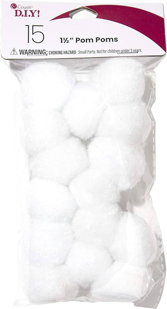 Cousin DIY White 1.5 inch Poms, 15 Pack | Amazon (US)