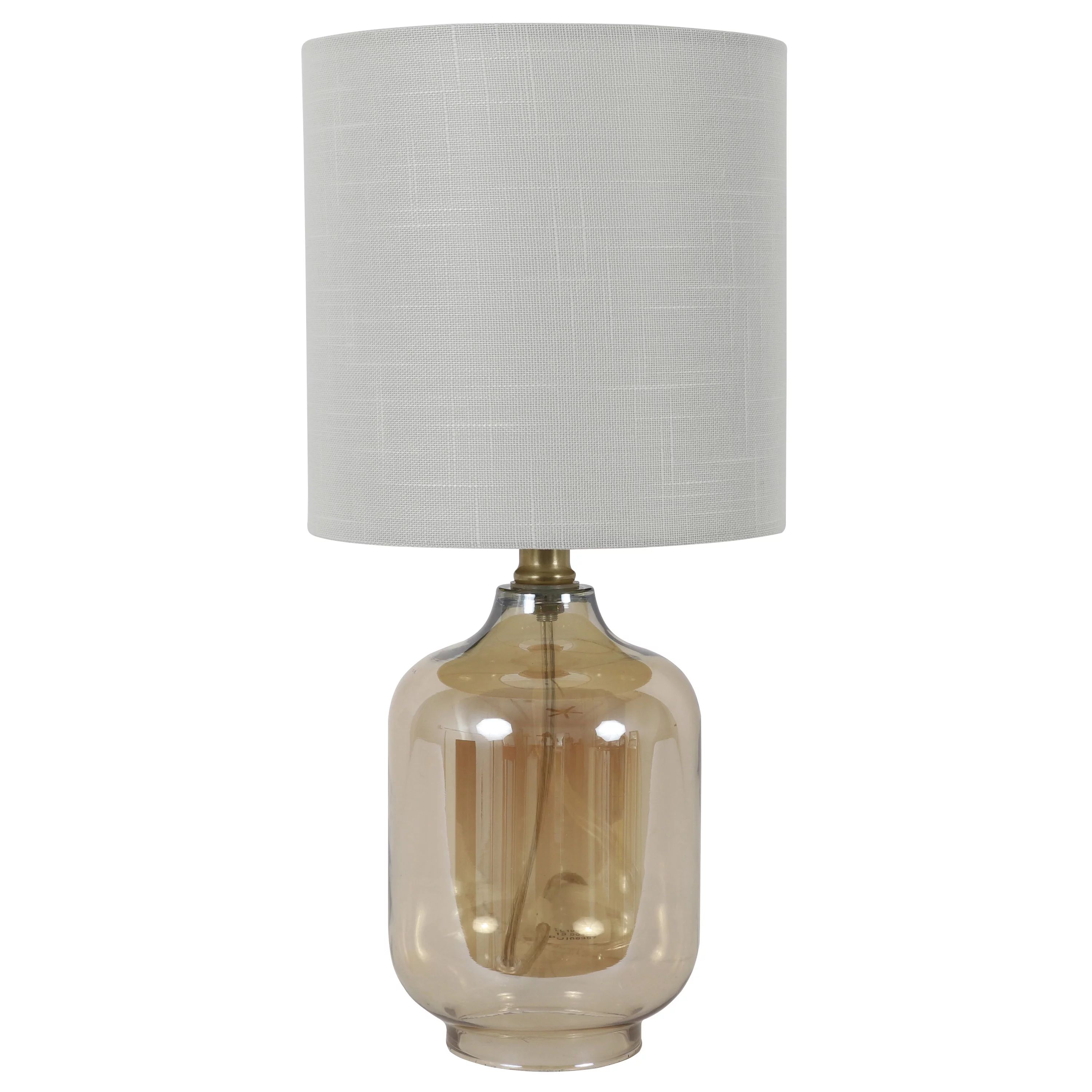 Mainstays Amber Glass Open Bottom Grab & Go Table Lamp | Walmart (US)