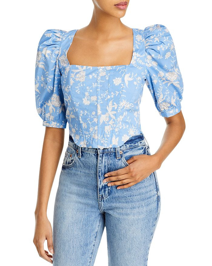 Avalon Puff Sleeve Bustier Top | Bloomingdale's (US)