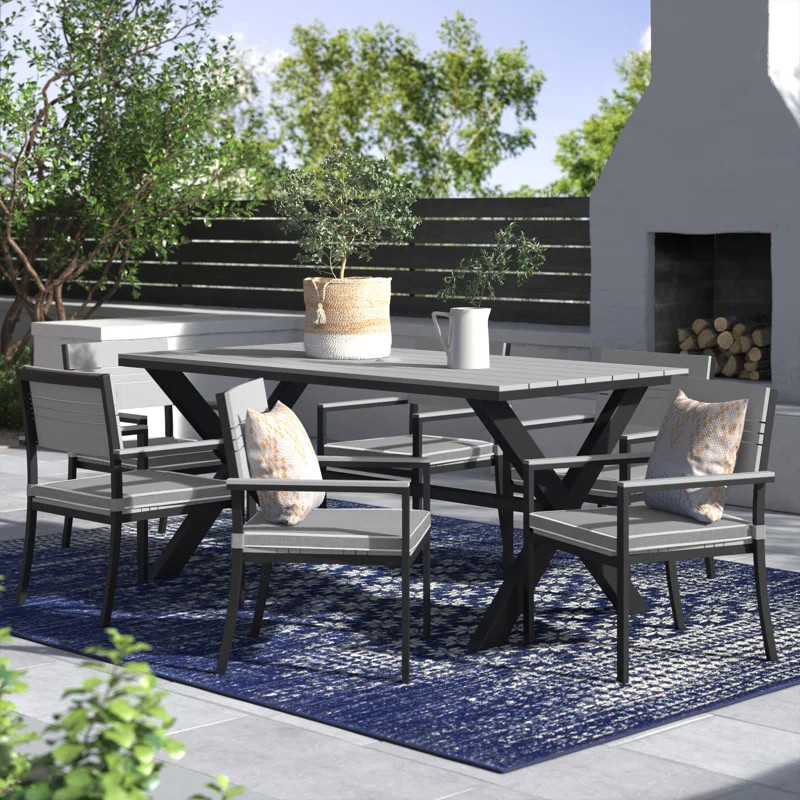 Abby Rectangular 6 - Person 78.74'' Long Dining Set with Cushions | Wayfair North America