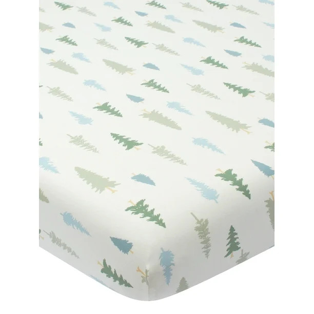 Modern Moments by Gerber Baby & Toddler Boy Ultra Soft Fitted Crib Sheet, Green Trees - Walmart.c... | Walmart (US)