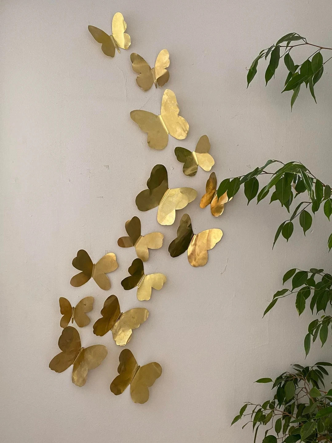 Butterfly artwork, brass wall hanging, butterfly wall decoration, 8th anniversary gift, brass wal... | Etsy (US)