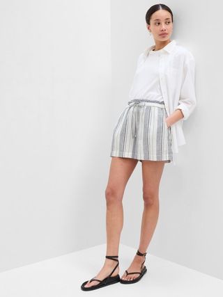 4" Stripe Linen Pull-On Shorts | Gap Factory