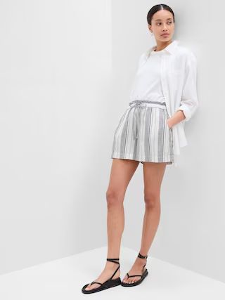 4" Stripe Linen Pull-On Shorts | Gap Factory