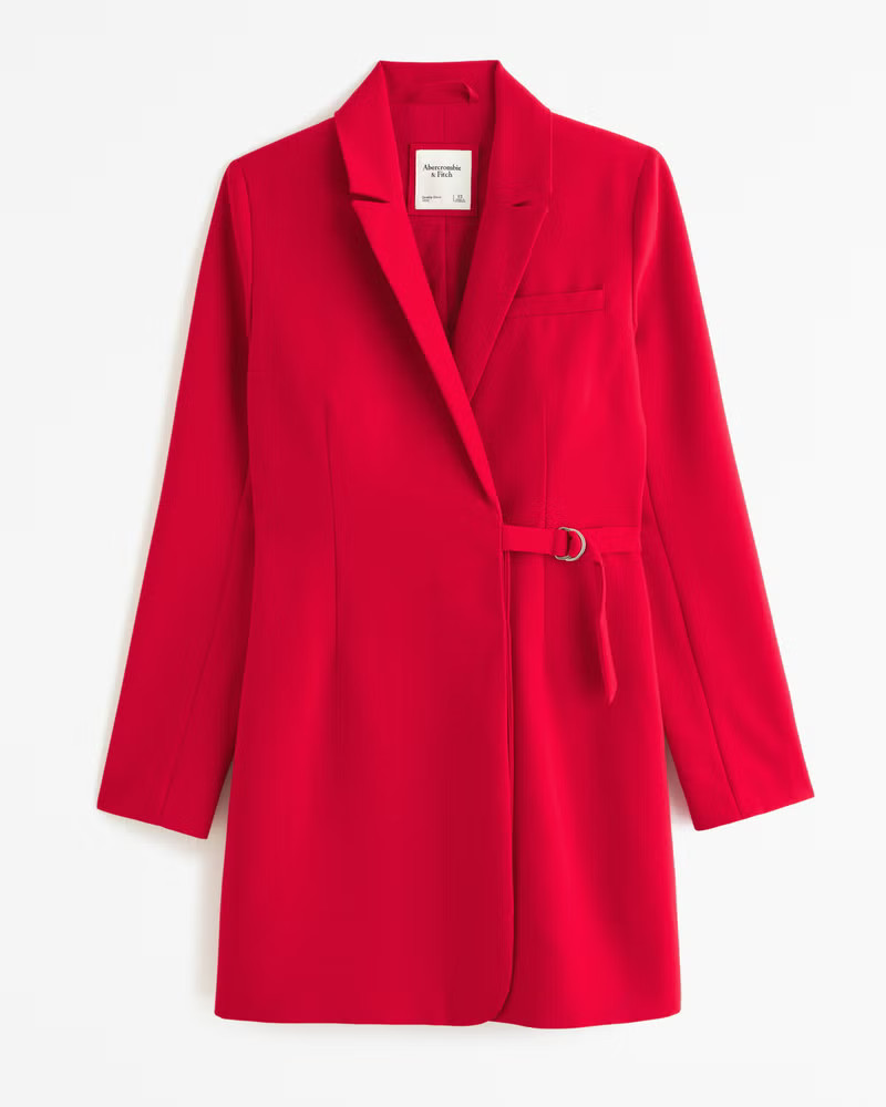 Side-Belt Blazer Mini Dress | Red Blazer Dress | Red Dress Code | Work Outfit | | Abercrombie & Fitch (US)