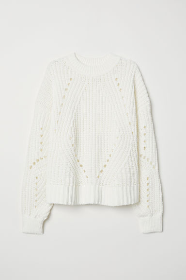 H & M - Rib-knit Sweater - White | H&M (US + CA)