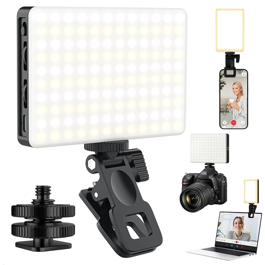 120 LED Selfie Light for iPhone, Portable Phone Light with Clip & Camera Tripod Adapter - 5000mAh... | Amazon (US)