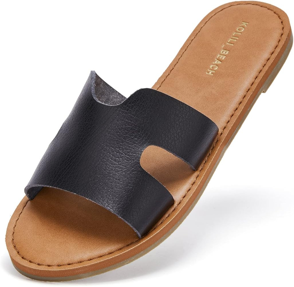 KOLILI Womens Flat Slide Sandals, Summer Fashion Sandals, Comfy Style | Warm-weather Favorite | Amazon (US)