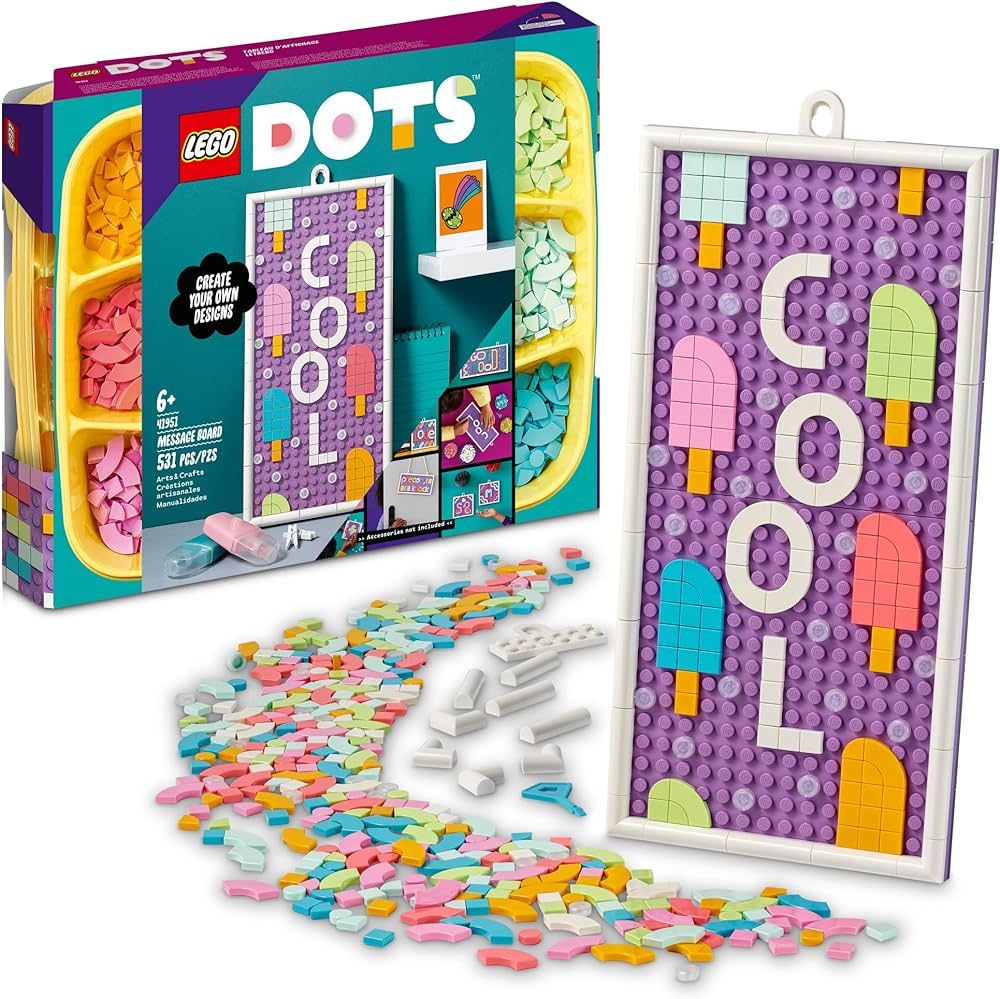 LEGO DOTS Message Board 41951 DIY Arts & Crafts Kit, Customizable Letter Board with Colorful Tile... | Amazon (US)