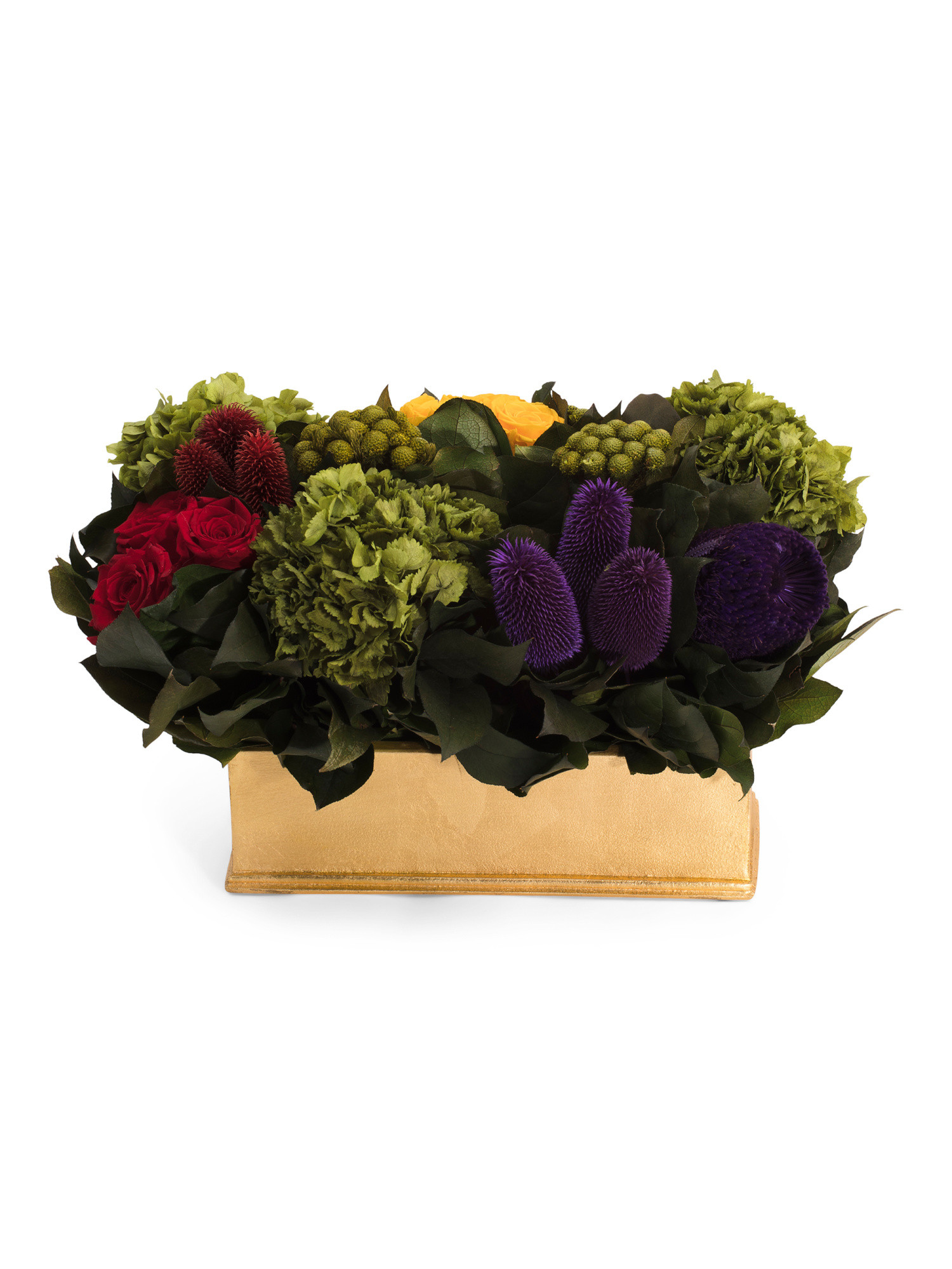 Real Preserved Floral Arrangement In Rectangular Planter | TJ Maxx