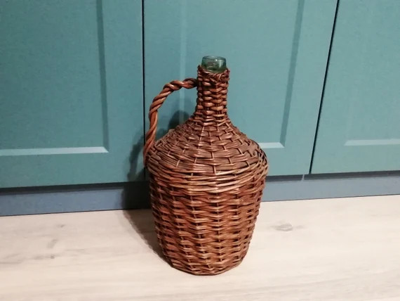 Antique Demijohn Wrapped in Wicker 1950s European Vineyard | Etsy | Etsy (US)