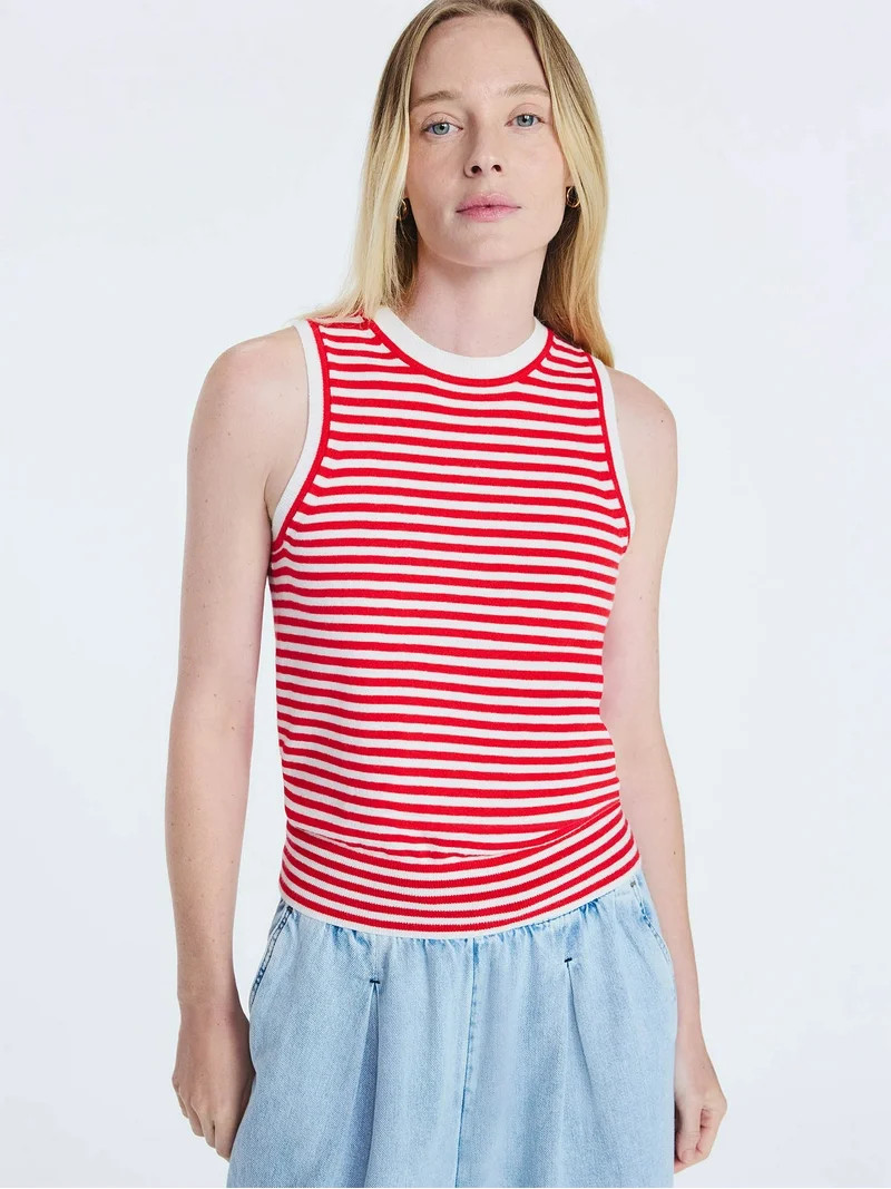 Free Assembly Women's Cozy Yarn Sleeveless Sweater Shell, Sizes XS-XXL | Walmart (US)