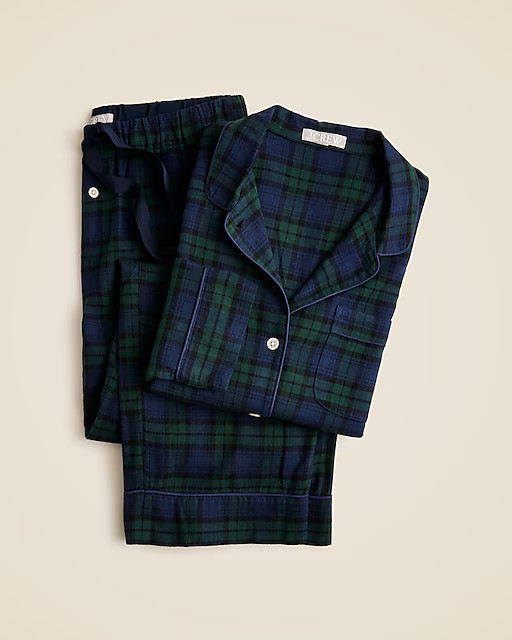 Cotton flannel pajama pant set in Black Watch tartan | J. Crew US