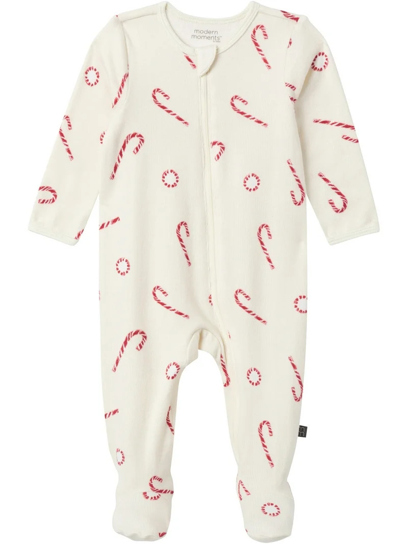 Modern Moments by Gerber Gender Neutral Sleep ´N Play Christmas Pajamas, Sizes Newborn - 6/9 Mon... | Walmart (US)