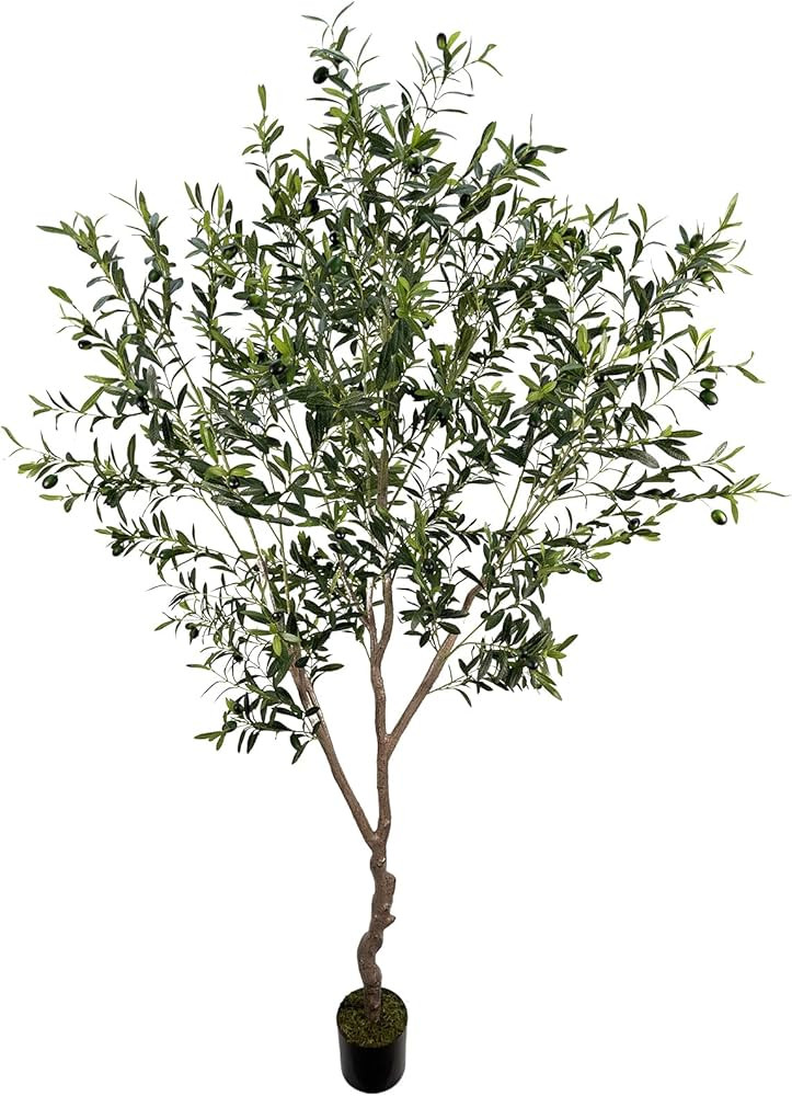 AfanD Artificial Olive Tree 7ft(82in,2200+Uv Protection Leaf) Tall,Faux Olive Tree Indoor Artific... | Amazon (US)