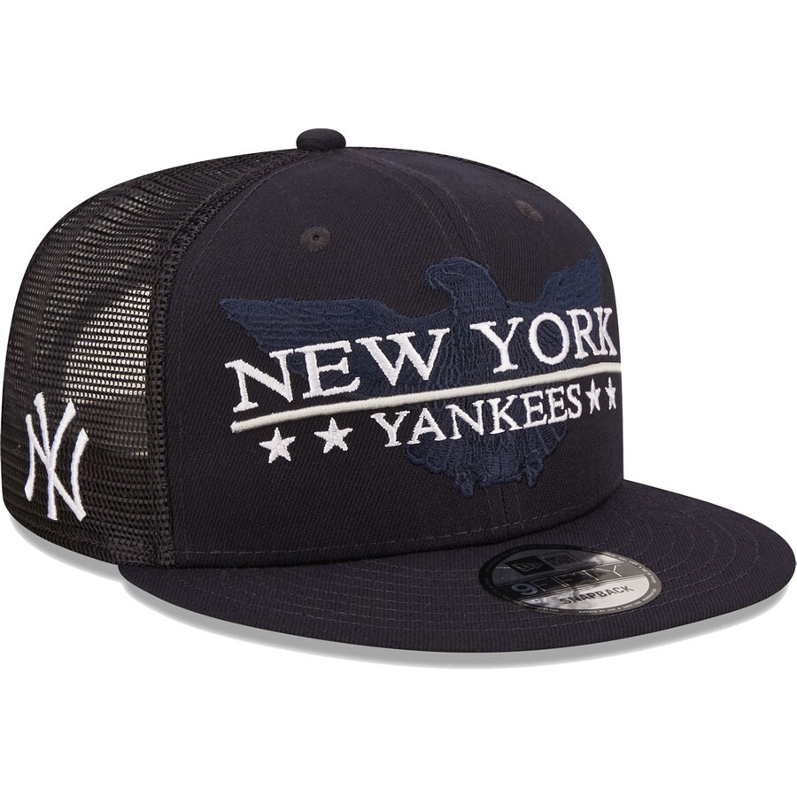 New York Yankees New Era Patriot Trucker 9FIFTY Snapback Hat - Navy/Black | Lids