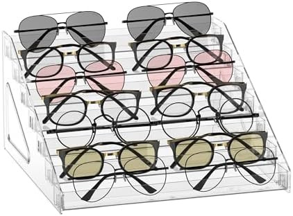 Sunglasses Organizer - Clear Eyeglasses Display stand - Eyeglasses Storage - For Glasses Tabletop... | Amazon (US)
