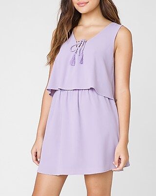Layers To It Mini Dress Purple Women's M | Express
