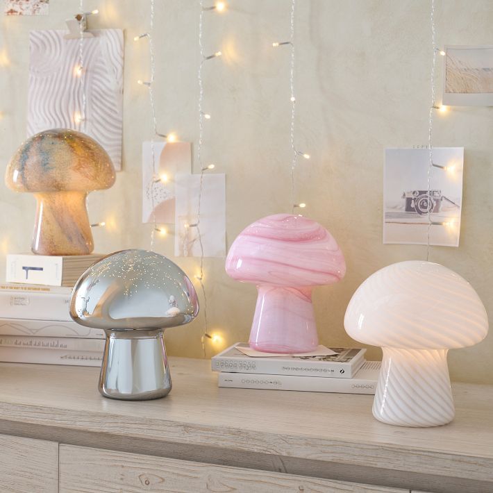 Glass Mushroom Table Lamp | Pottery Barn Teen