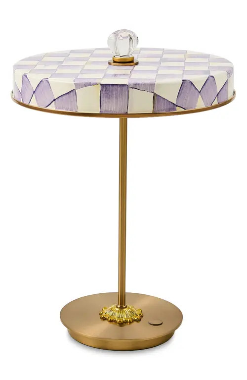 MACKENZIE CHILDS Violet Check LED Rechargeable Disc Table Lamp at Nordstrom | Nordstrom
