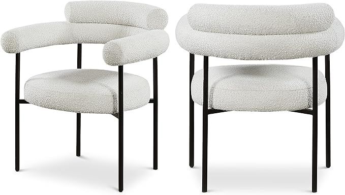 Meridian Furniture Blake Collection Modern | Contemporary Boucle Fabric Upholstered Dining Chair ... | Amazon (US)