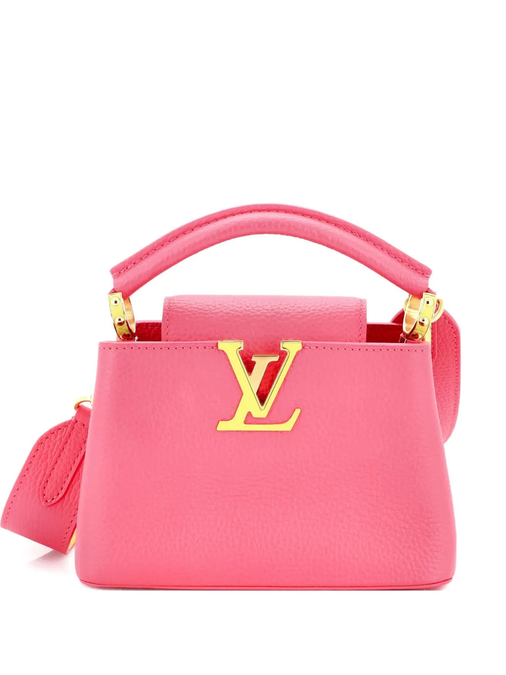 Louis Vuitton Pre-Owned logo mini satchel capucines bag - Pink | Farfetch Global