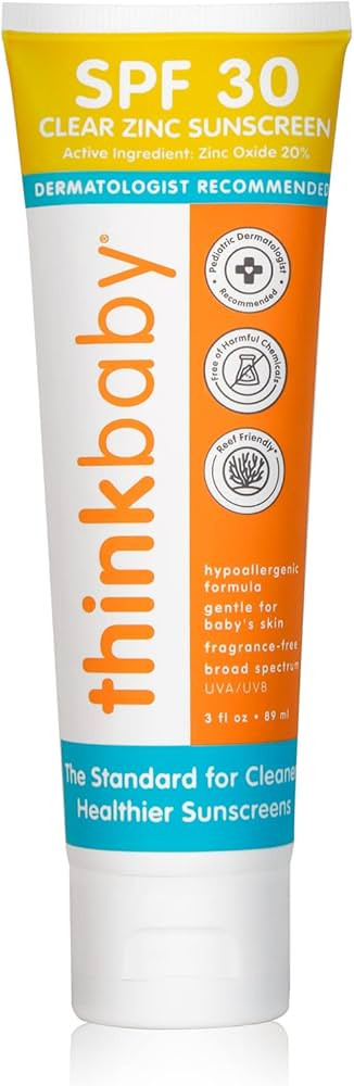 THINKBABY Clear Zinc Sunscreen SPF 30, 3 FZ | Amazon (US)
