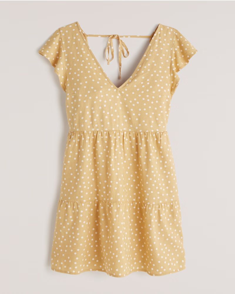 Ruffle Sleeve Trapeze Mini Dress | Abercrombie & Fitch (US)