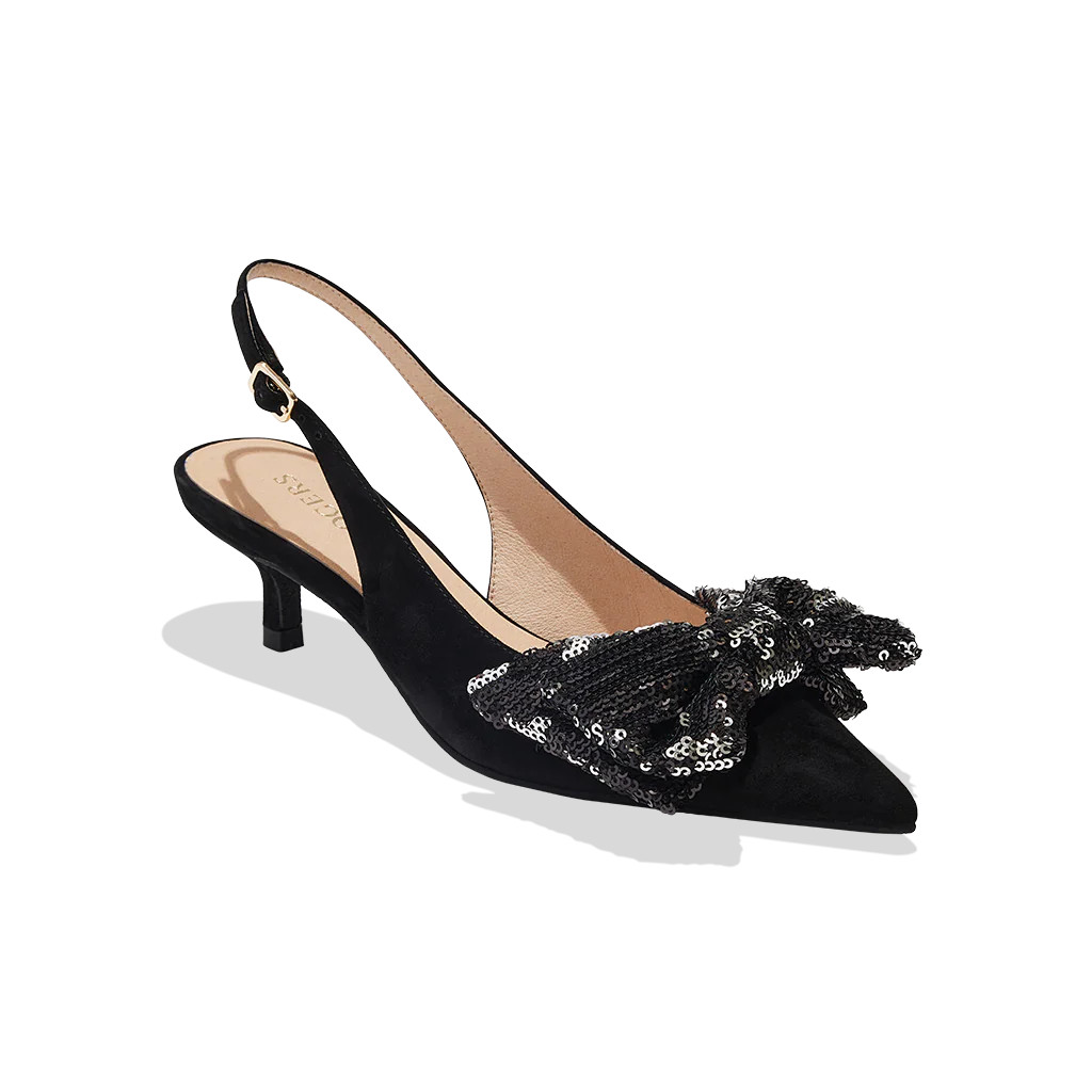 Debra Sling Back Kitten Heel - Black | Jack Rogers